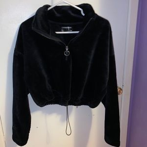 Urban Planet Velvet Half-Zip Cropped Sweater